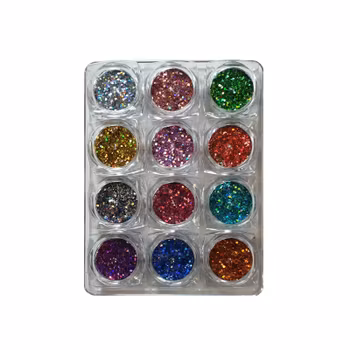 Flashing Crystal Glitter Sequins Set 12 - Mixed Multicolors