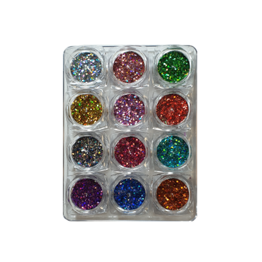 Flashing Crystal Glitter Sequins Set 12 - Mixed Multicolors