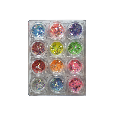 Mixed Multi Shape Butterfly/Hexagon/Moon/Star... - 12 colors