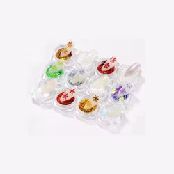 Mixed Neon Aurora Glitter Snowflakes - 12 colors