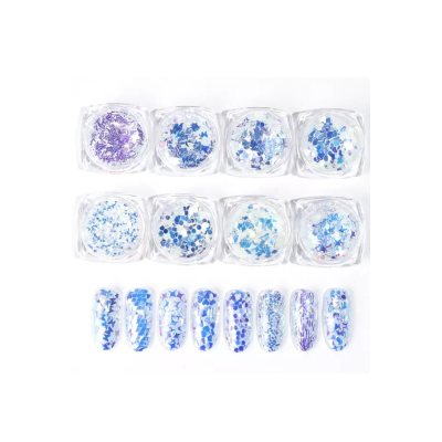 Multi Mixed Shapes Transparent Blue - 8 shapes/set