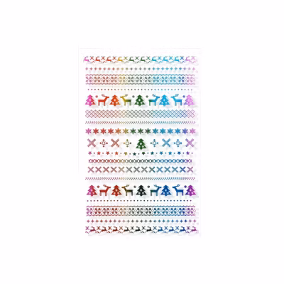 Christmas Colorful Rainbow  Nail Art Sticker - Design ZO-02