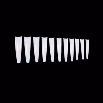 JET – Extra Long NATURAL Straight Stiletto Nail Tip #0 - Pack 500pcs