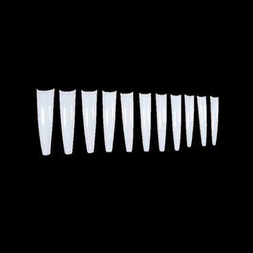 JET – Extra Long NATURAL Straight Stiletto Nail Tip #0 - Pack 500pcs