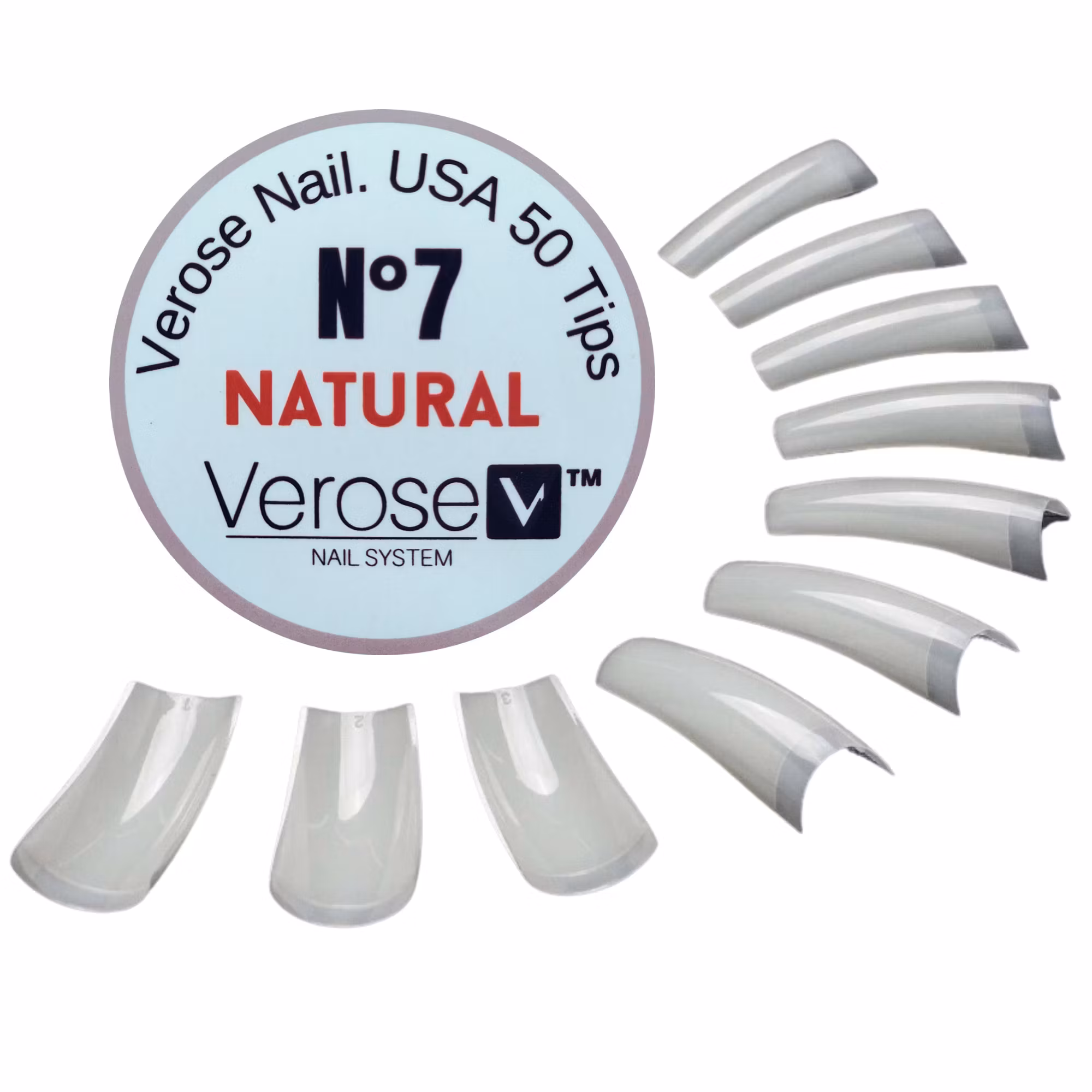 VEROSE – NATURAL Nail Tip #7 - Pack 500pcs