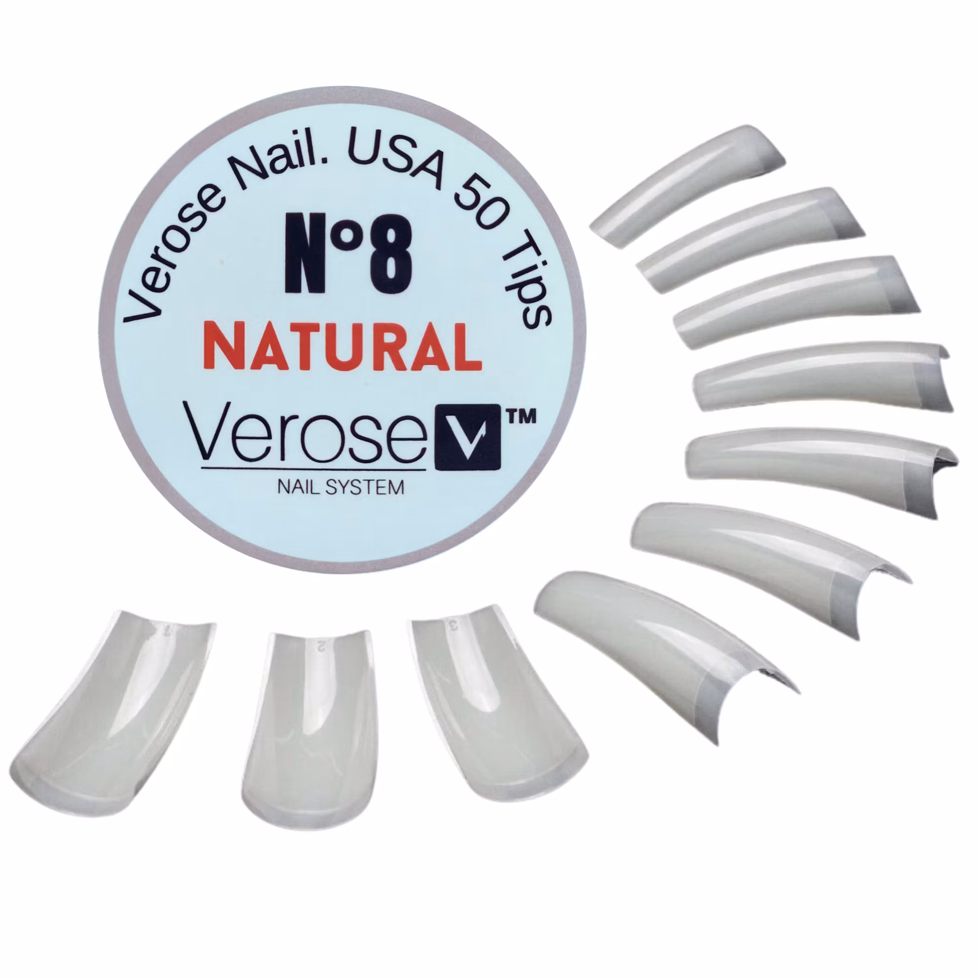 VEROSE – NATURAL Nail Tip #8 - Pack 500pcs