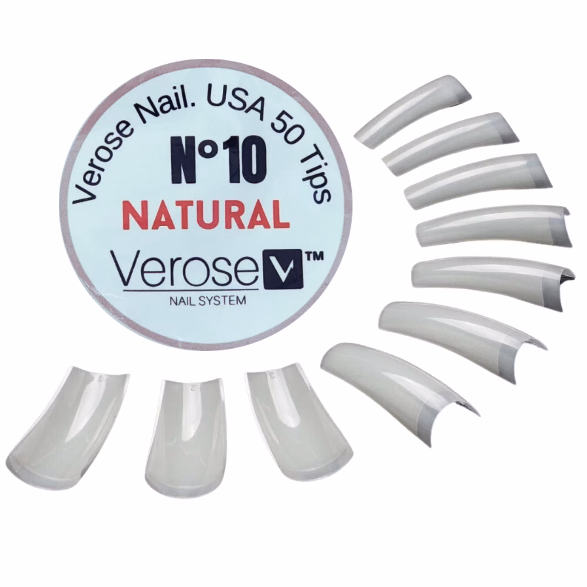 VEROSE – NATURAL Nail Tip #10 - Pack 500pcs