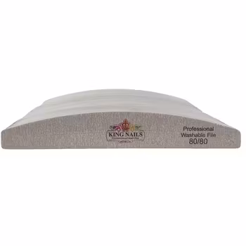 KING NAIL File Half Moon Zebra Grit 80/80 (50 pcs/pack)