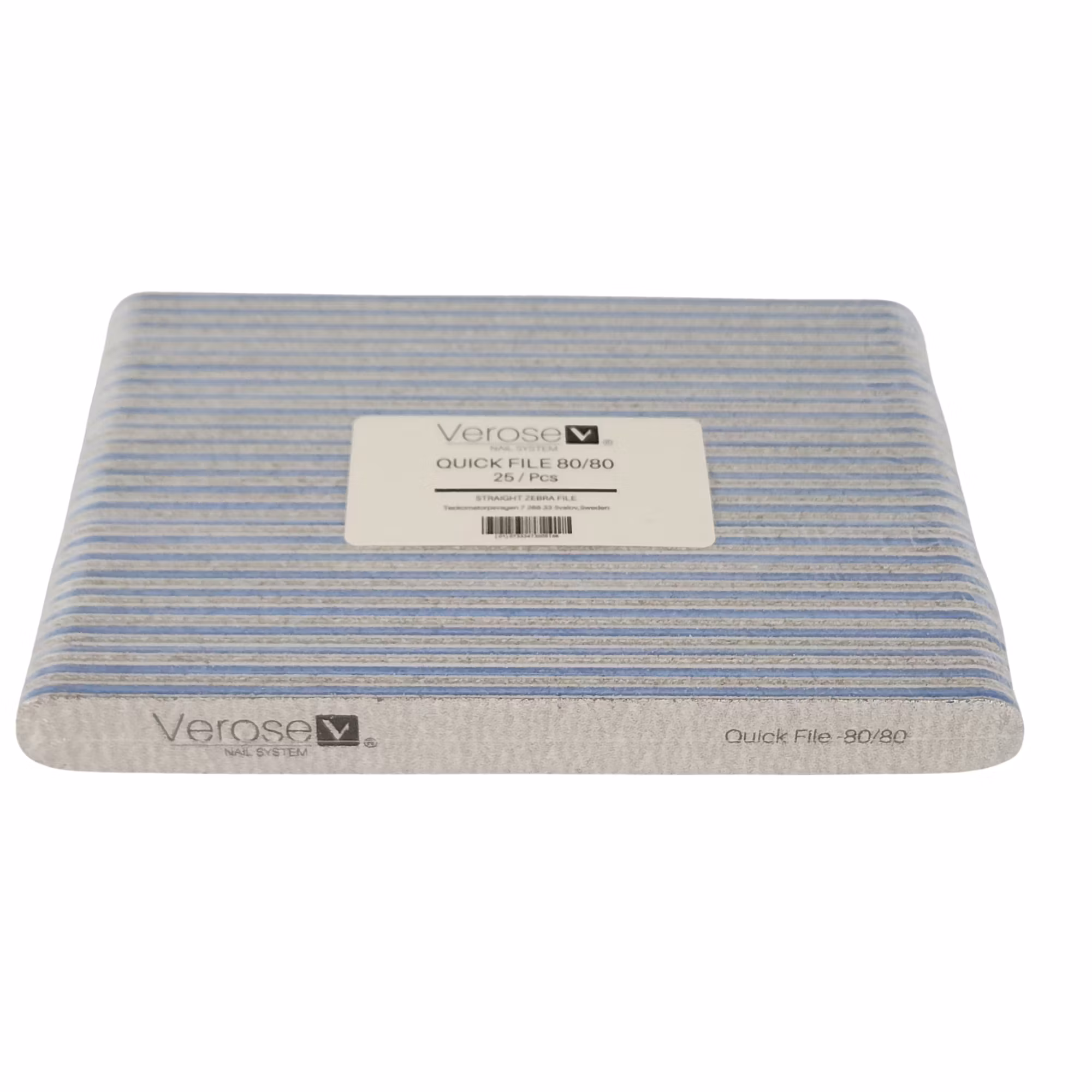 Verose Nail File Small Square Zebra Grit 80/80 (25 pcs/pack)
