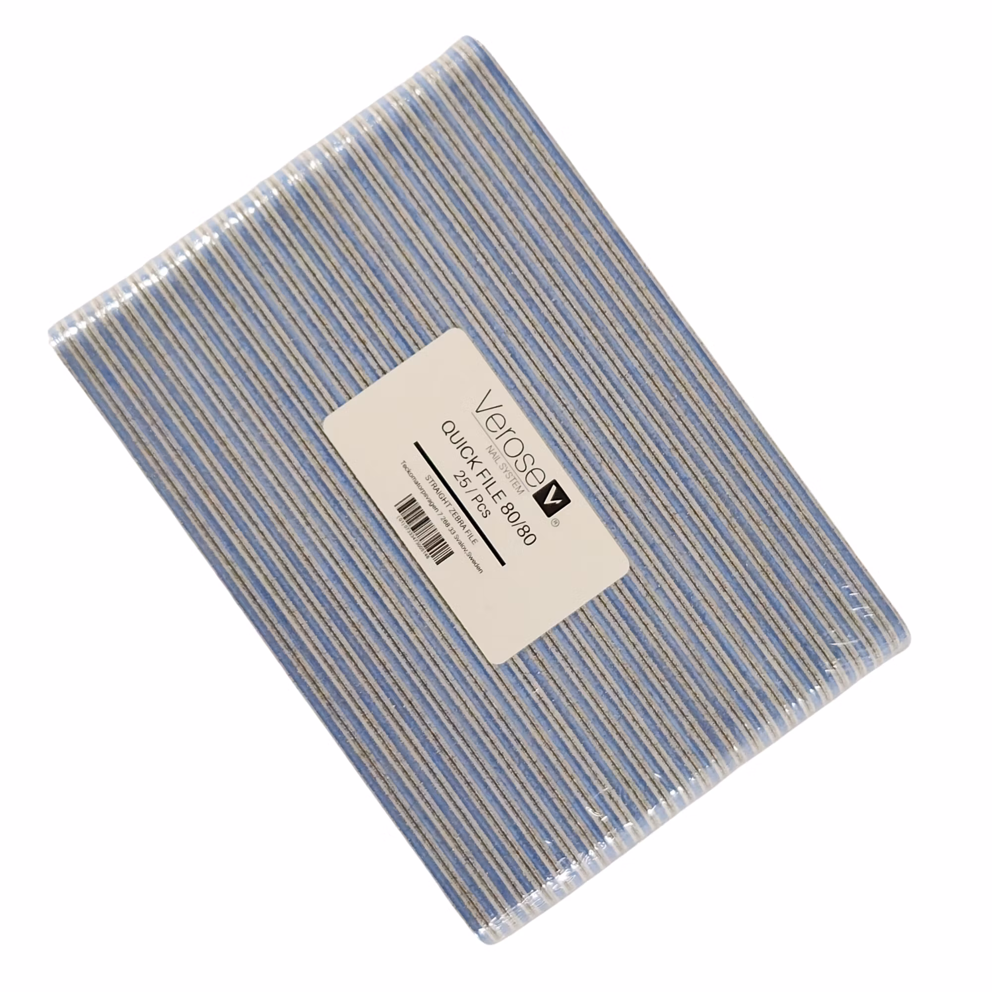 Verose Nail File Small Square Zebra Grit 80/80 (25 pcs/pack)