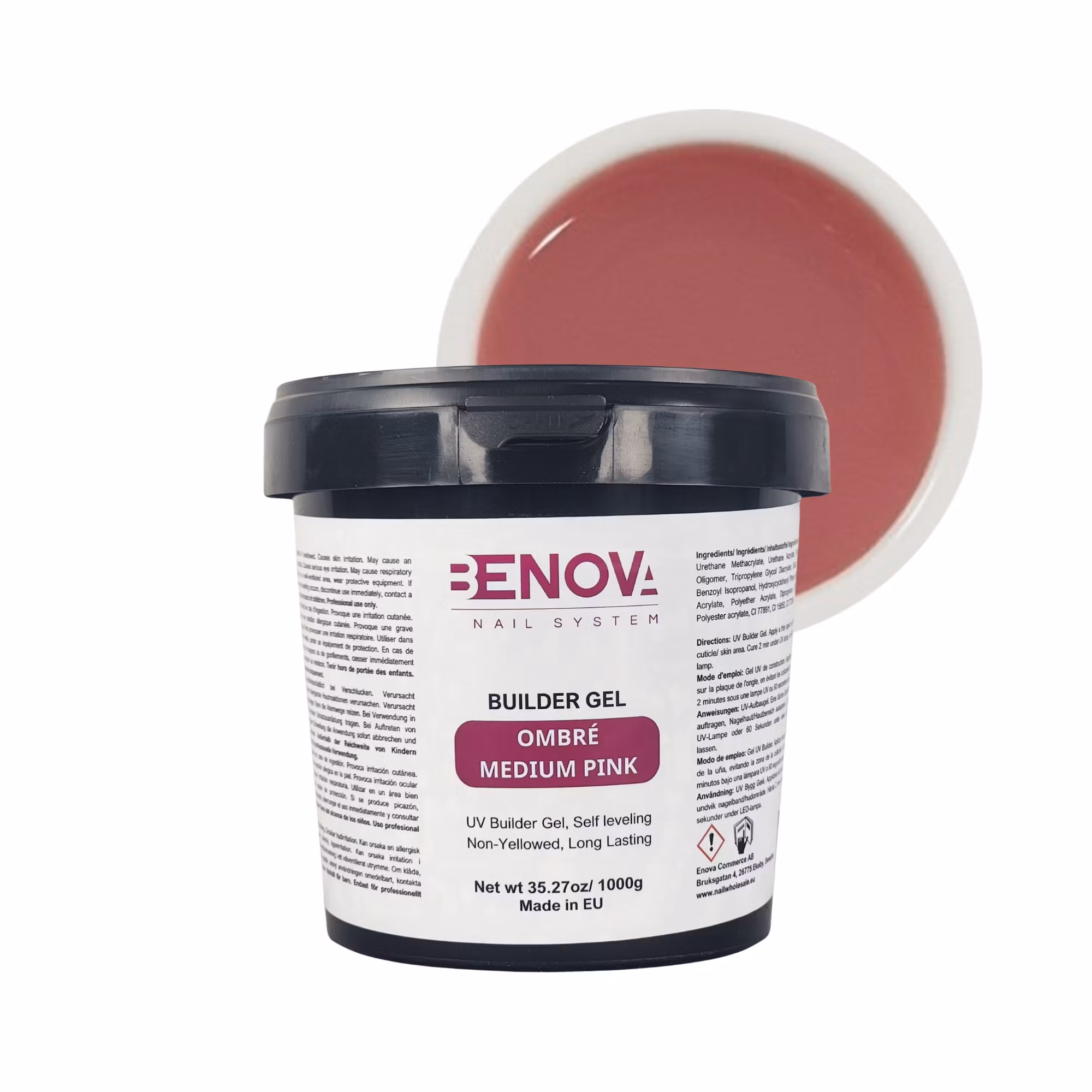 BENOVA Builder Gel - OMBRE MEDIUM PINK 1000g