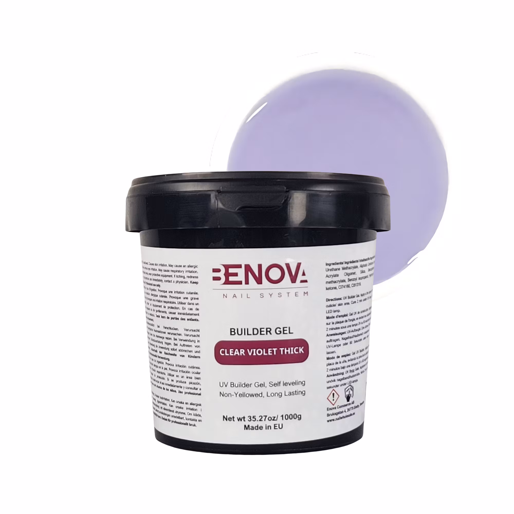 BENOVA Builder Gel - CLEAR VIOLET THICK 1000g