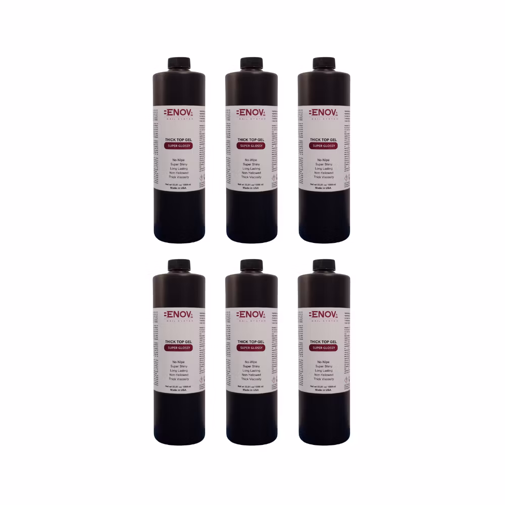 Benova THICK Top Gel No-Wipe Premium - SUPER GLOSSY Pack 6pcs x 1000ml