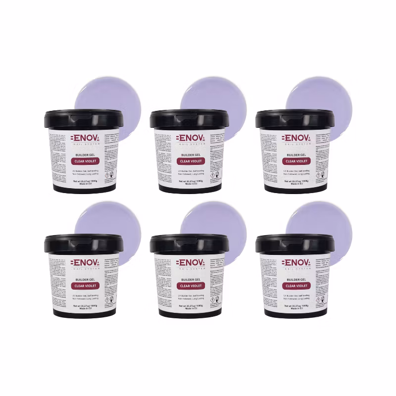 BENOVA Builder Gel - CLEAR VIOLET Pack 6pcs x 1000g