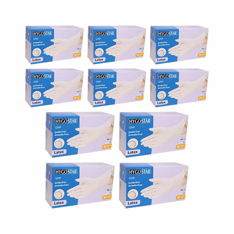 HYGOSTAR Latex Gloves Powder Free - Small (BOX 10 PACK)