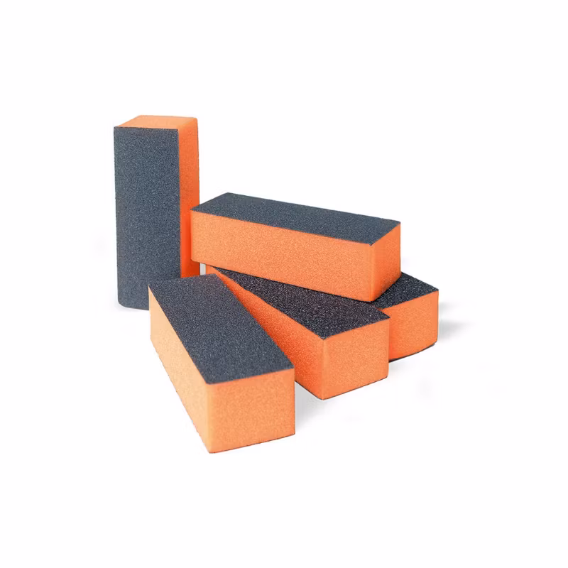 US QUALITY Nail Buffing Block – Orange/ Black Sand (10 pcs/pack)