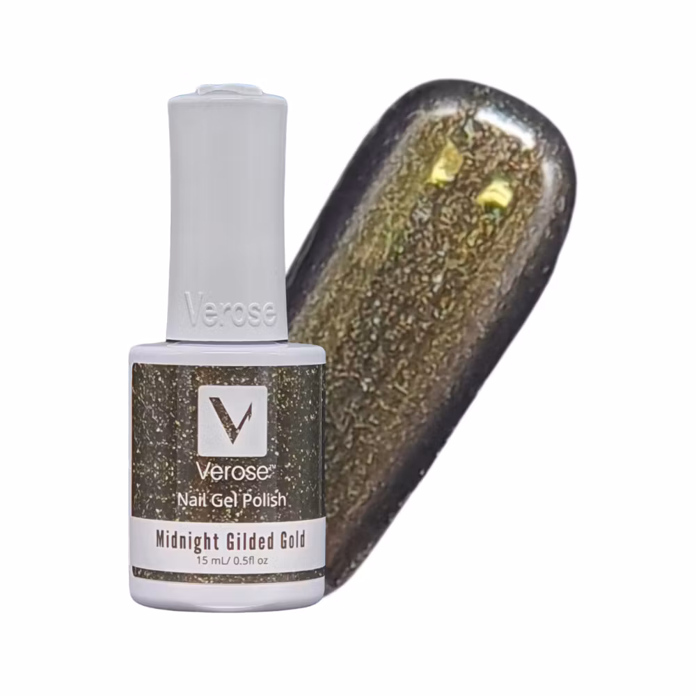 V391 - Verose Gel Polish - Midnight Gilded Gold