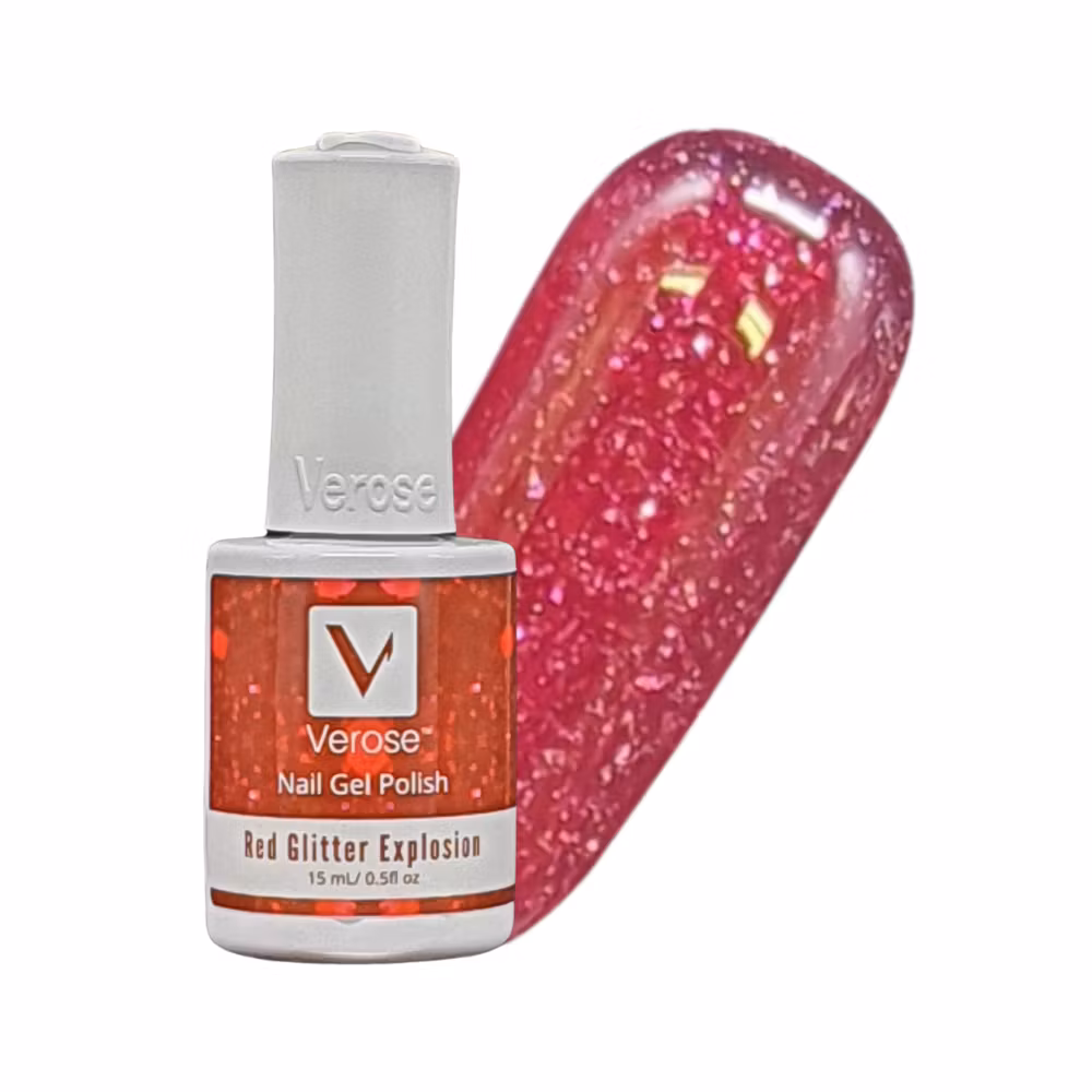 V411 - Verose Gel Polish - Red Glitter Explosion