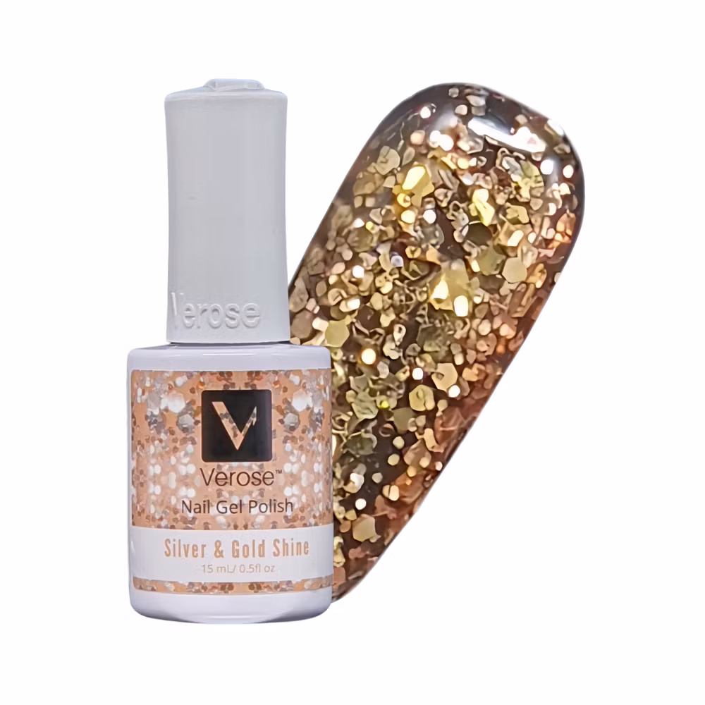 V500 - Verose Gel Polish - Silver & Gold Shine
