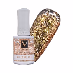 V500 - Verose Gel Polish - Silver & Gold Shine