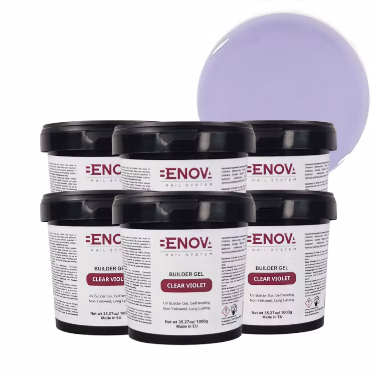 BENOVA Builder Gel - CLEAR VIOLET 1000g PACK 6pcs