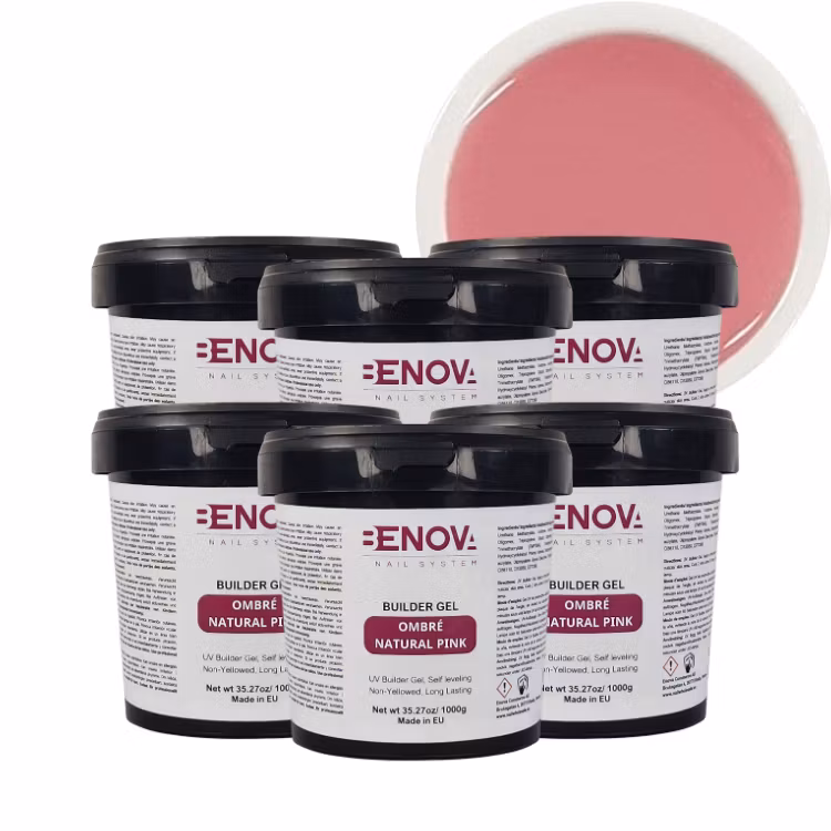 BENOVA Builder Gel - OMBRE NATURAL PINK 1000g PACK 6pcs