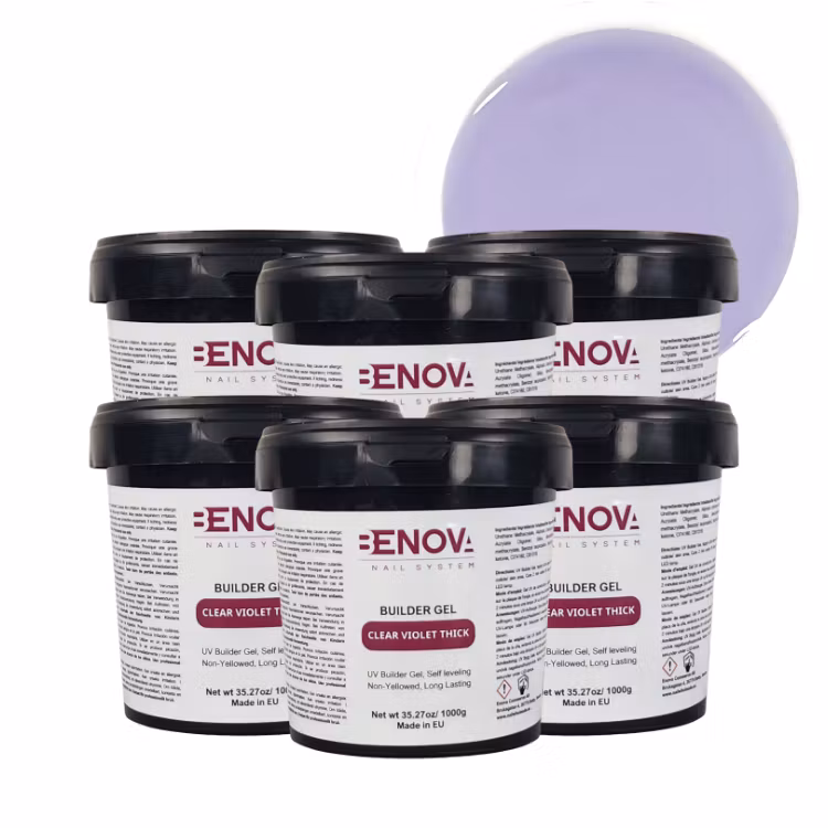 BENOVA Builder Gel - CLEAR VIOLET THICK 1000g PACK 6pcs