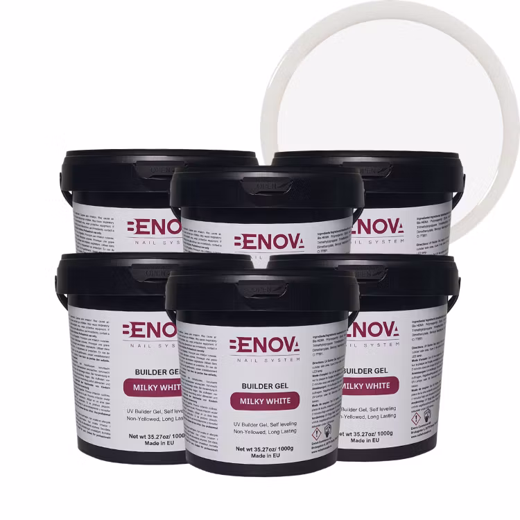 BENOVA Builder Gel - MILKY WHITE 1000g PACK 6pcs