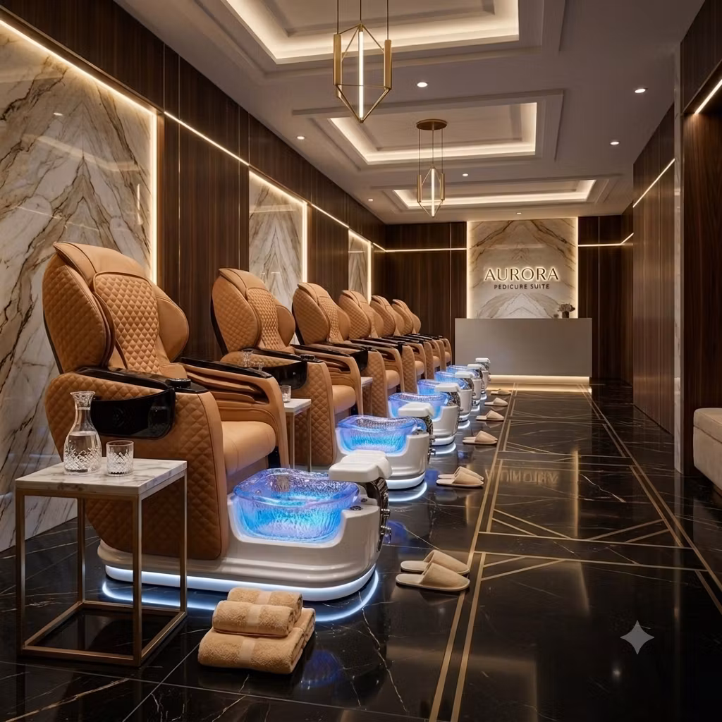 Spa Pedicure Chair PRESTIGE DELUXE - CAPPUCHINO