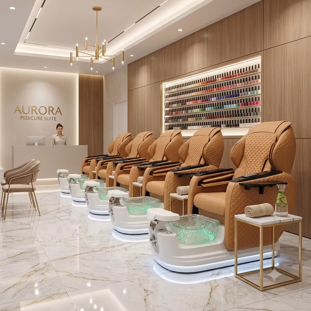 Spa Pedicure Chair PRESTIGE DELUXE - CAPPUCHINO
