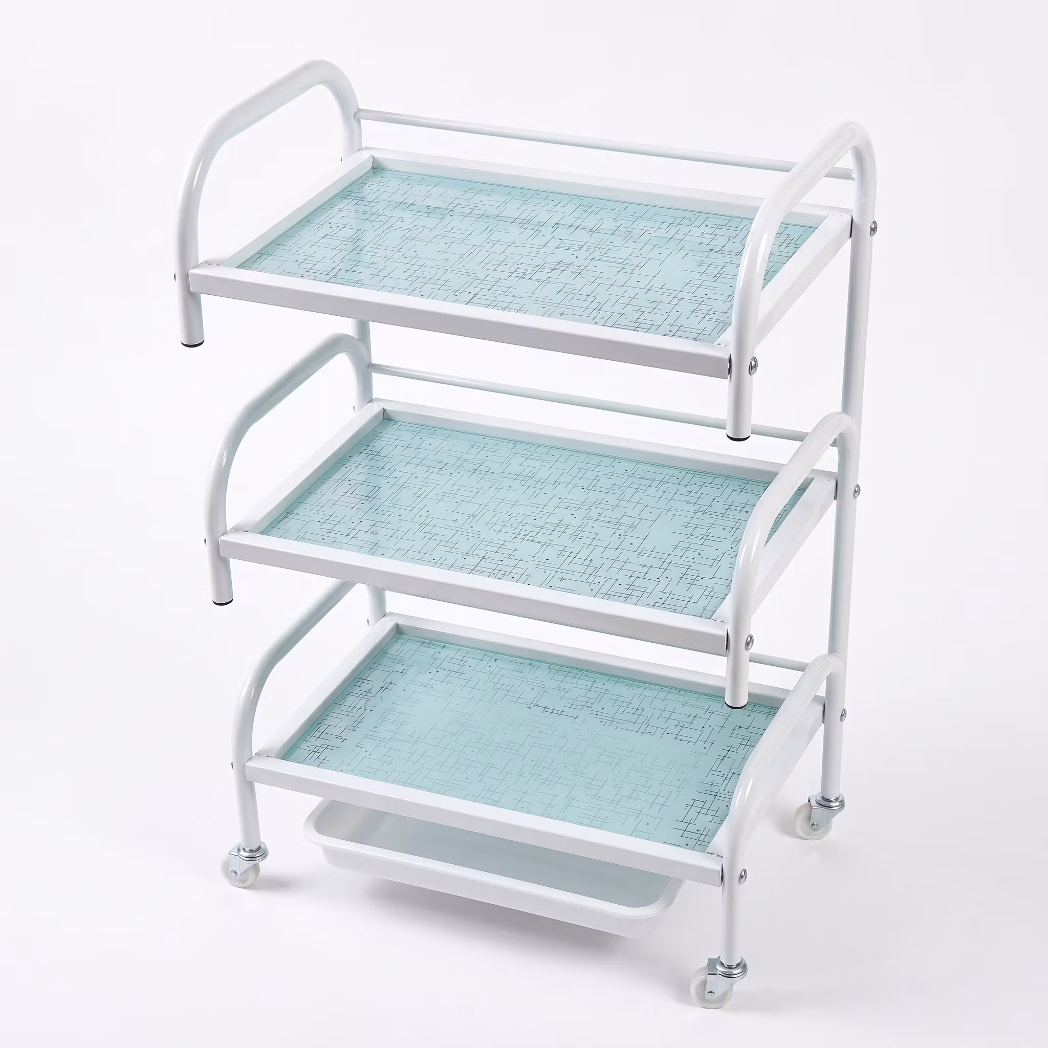 Rolling Cart Glass - White