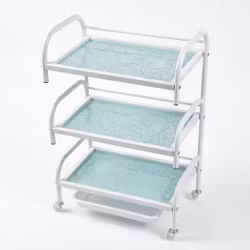 Rolling Cart Glass - White