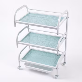 Rolling Cart Glass - White