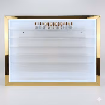 Acrylic Polish Wall Rack With LED - GOLD