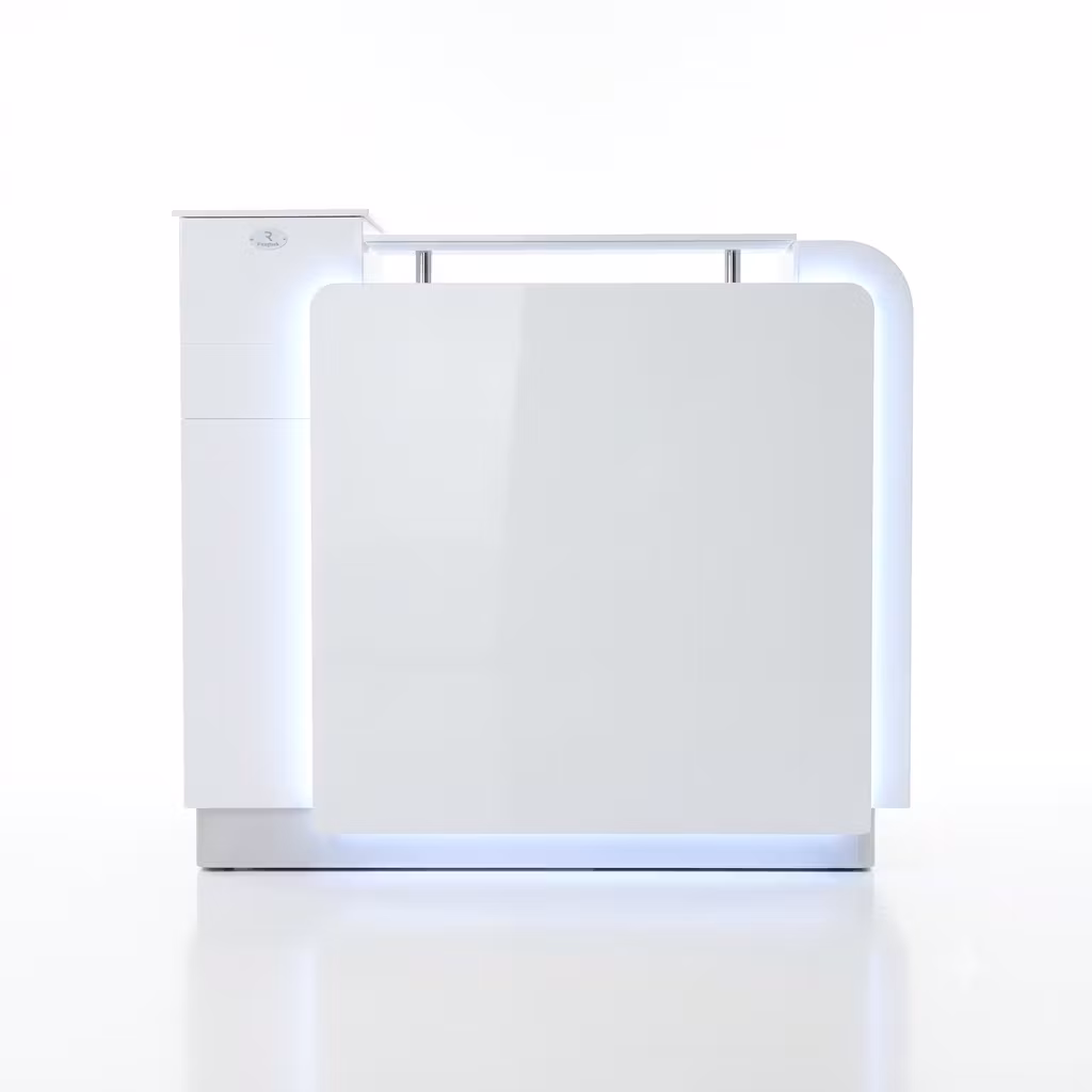 Reception Desk QCAV 120 - White Silver