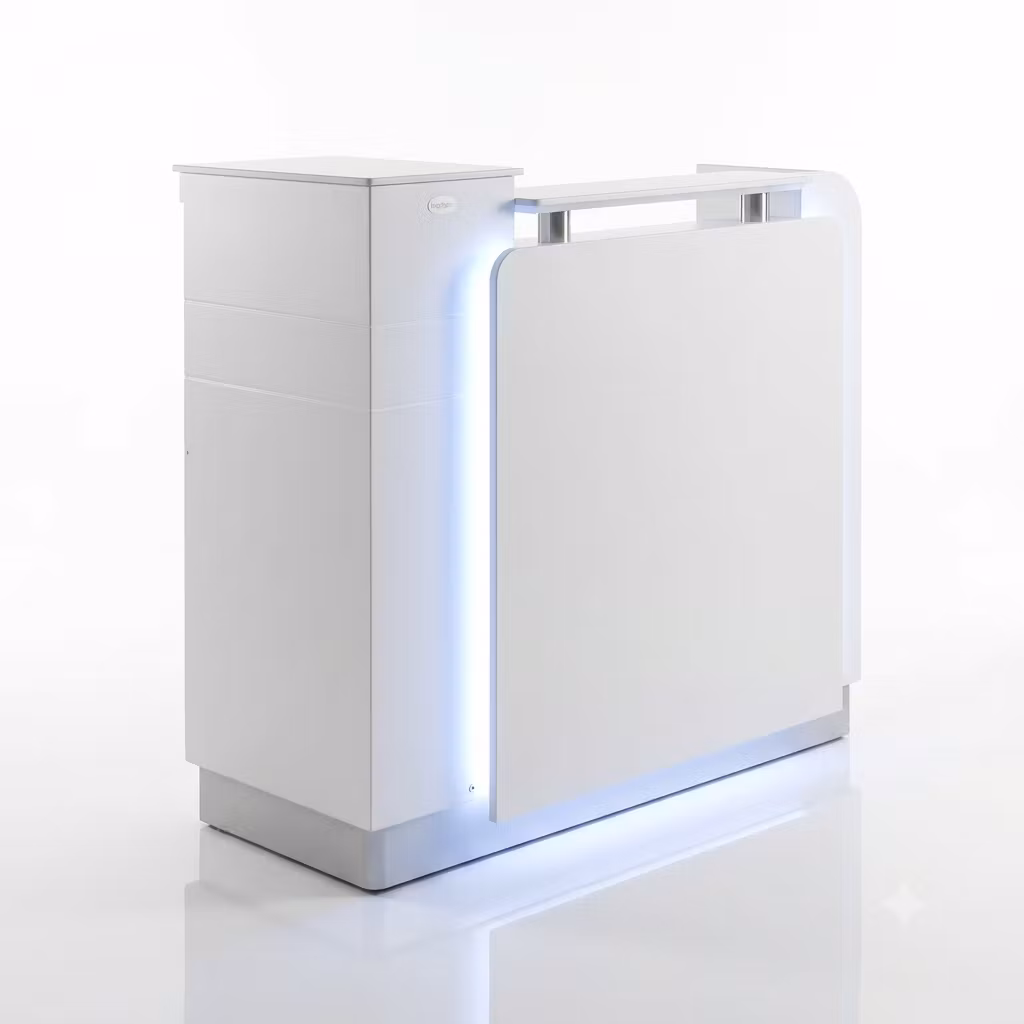 Reception Desk QCAV 120 - White Silver