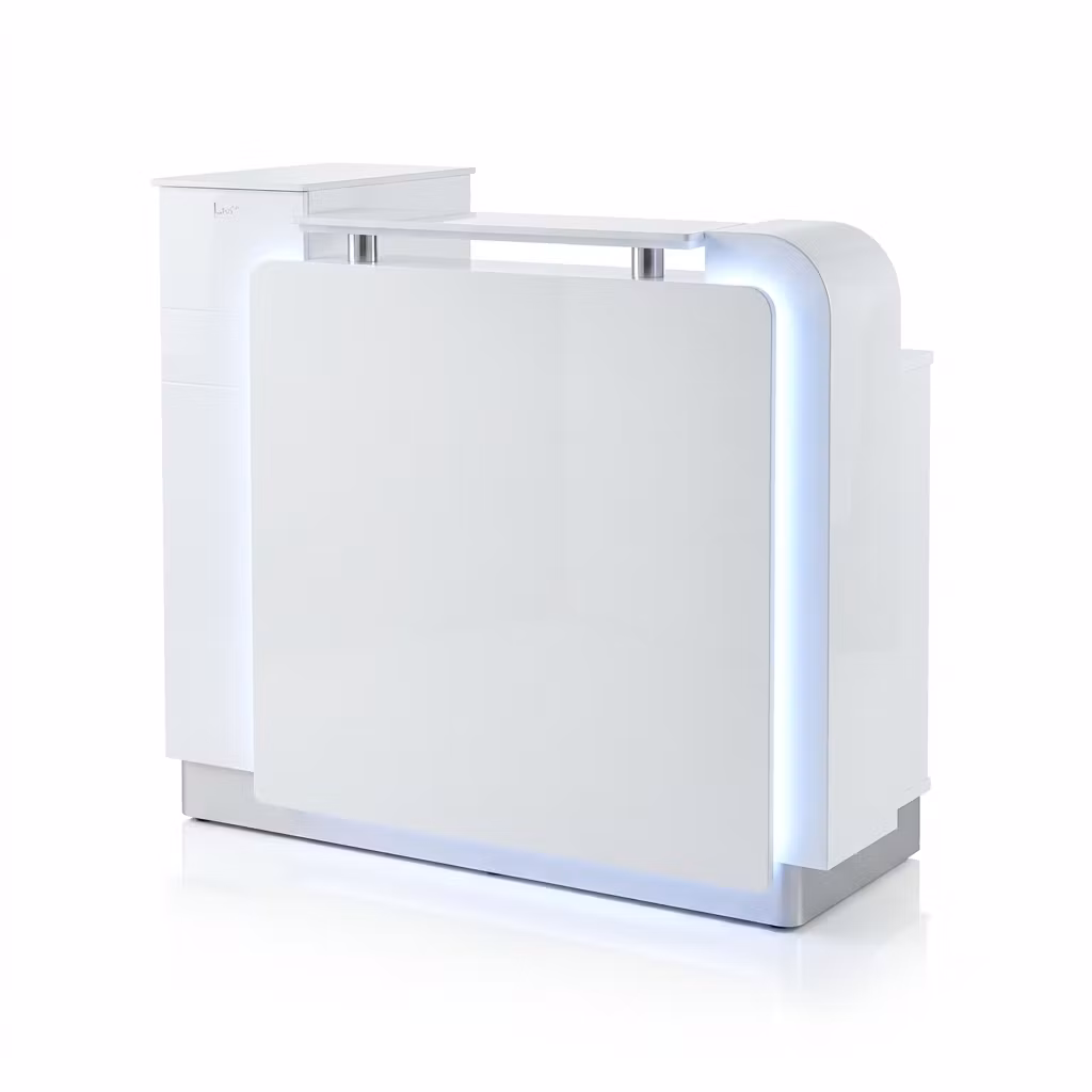 Reception Desk QCAV 120 - White Silver
