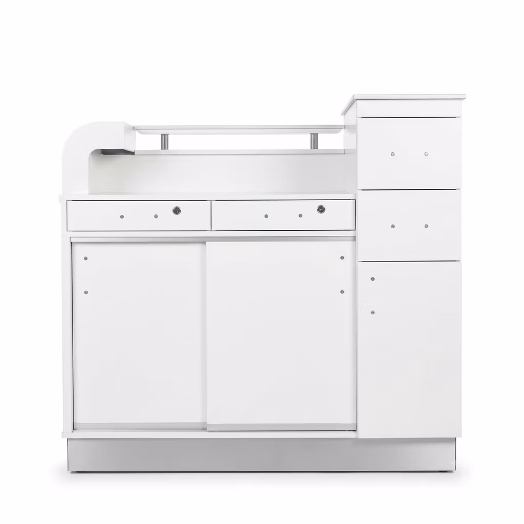 Reception Desk QCAV 120 - White Silver