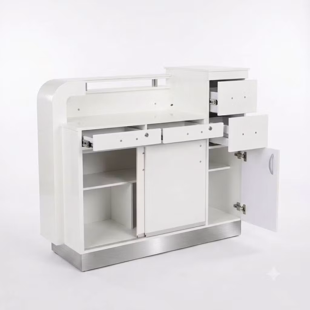 Reception Desk QCAV 120 - White Silver
