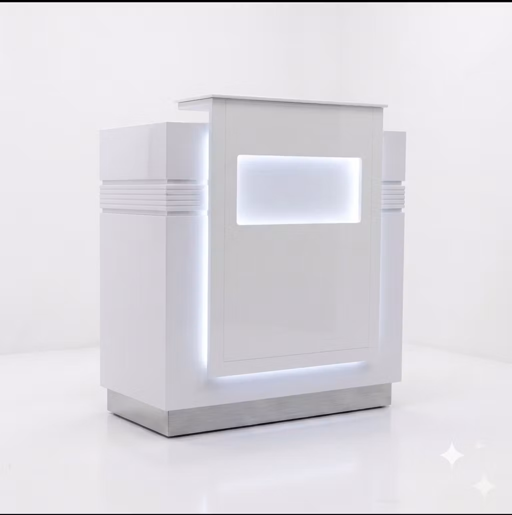 Reception Desk QNEY 100 - White Silver