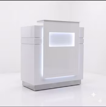 Reception Desk QNEY 100 - White Silver