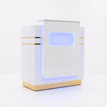 Reception Desk QNEY 80 - White Gold