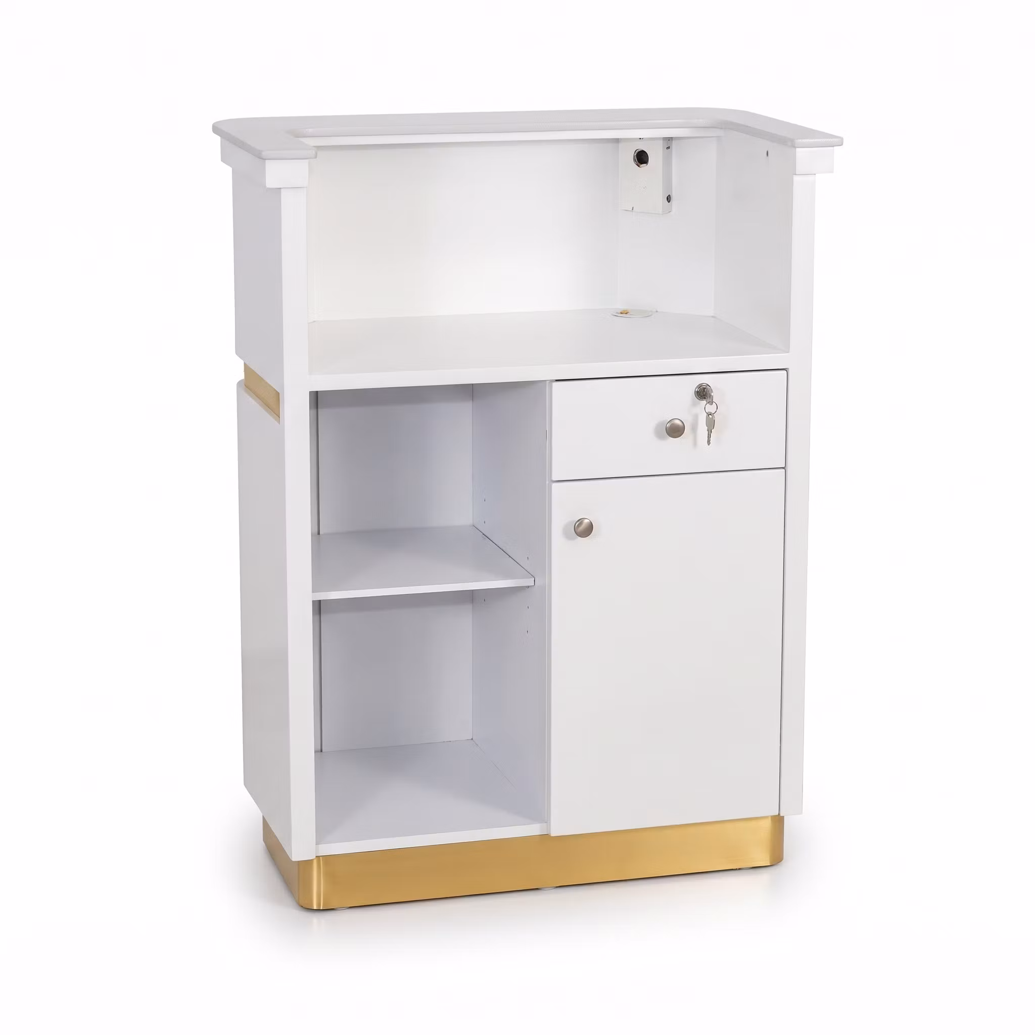 Reception Desk DV Curve 80 - White Gold