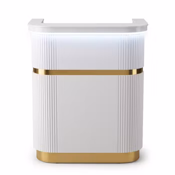 Reception Desk DV Curve 80 - White Gold