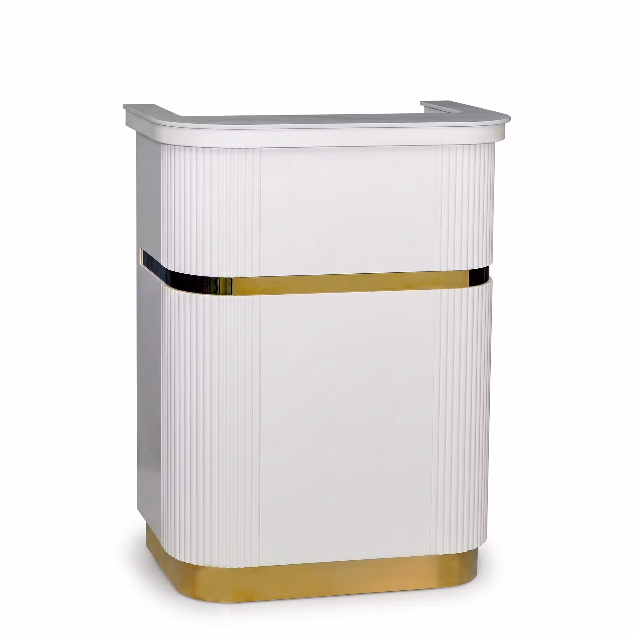 Reception Desk DV Curve 80 - White Gold