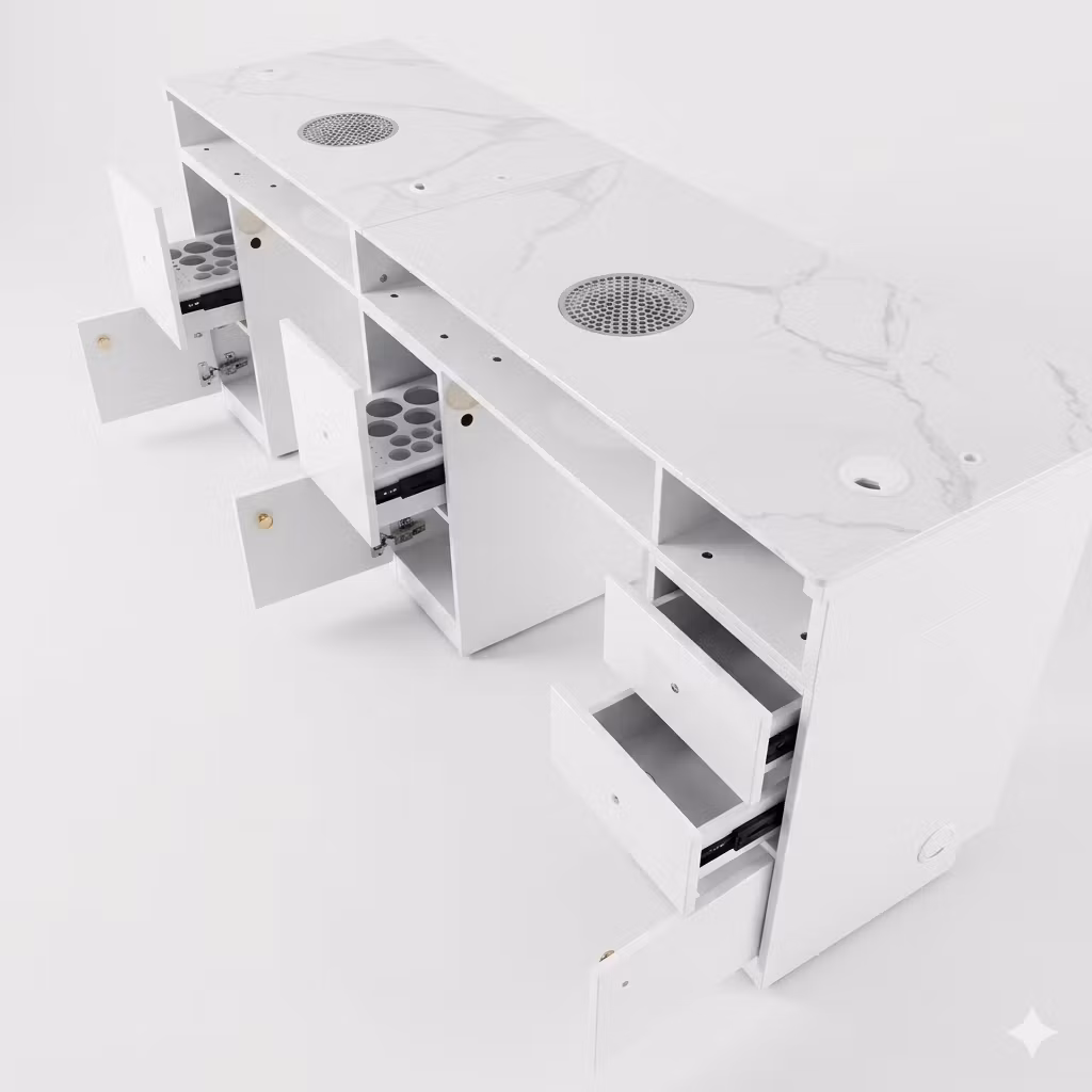 Nail Table B2C(PED) TWIN - White Gold