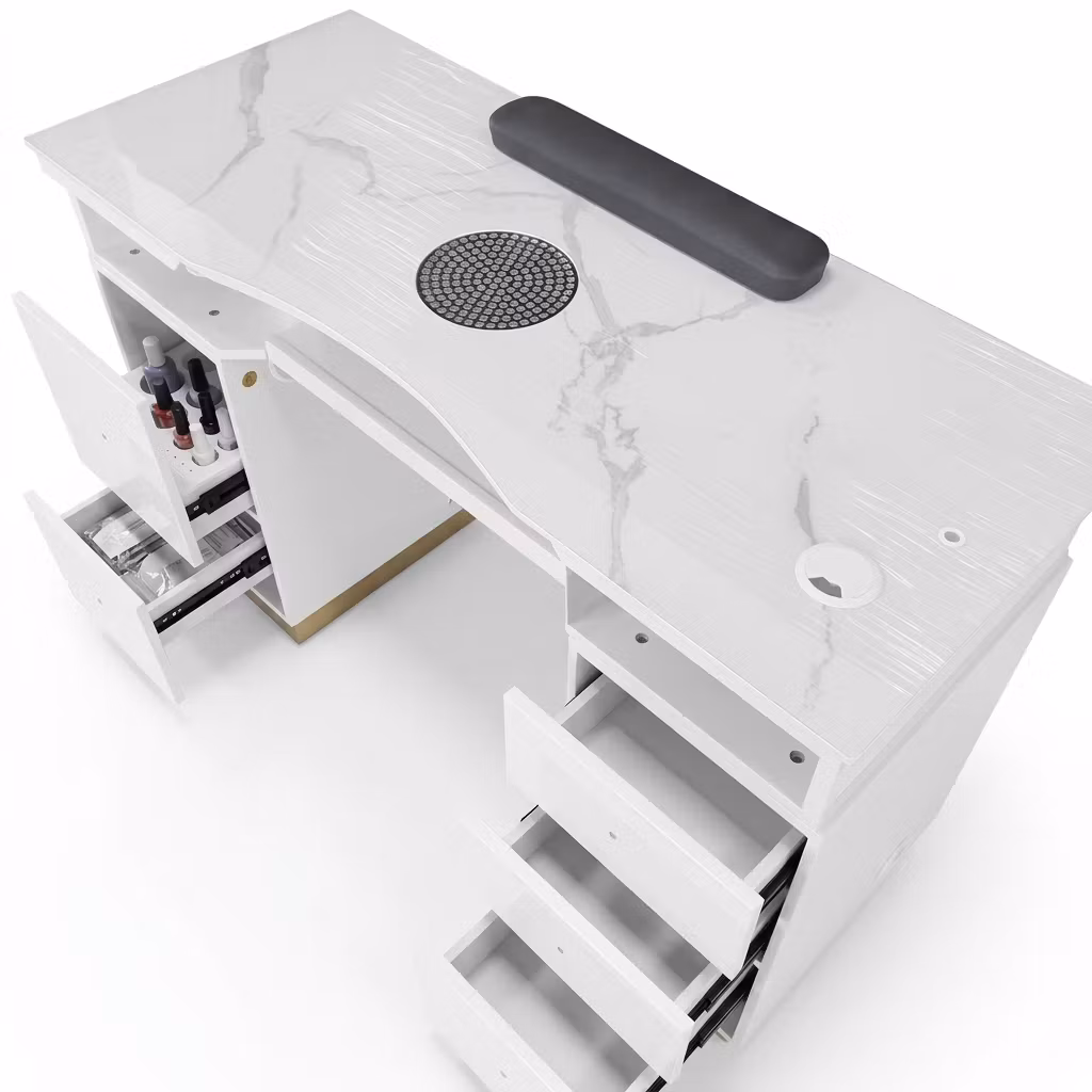 Nail Table T120 LED - White Gold
