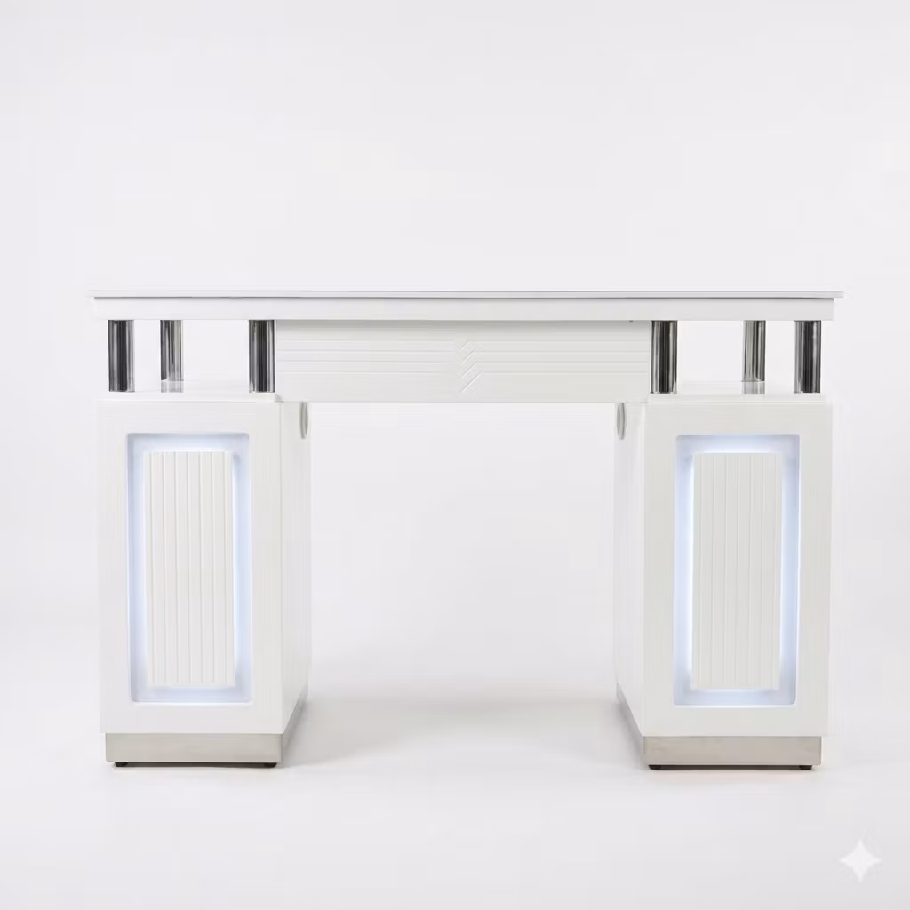 Nail Table DVD LED - White Silver