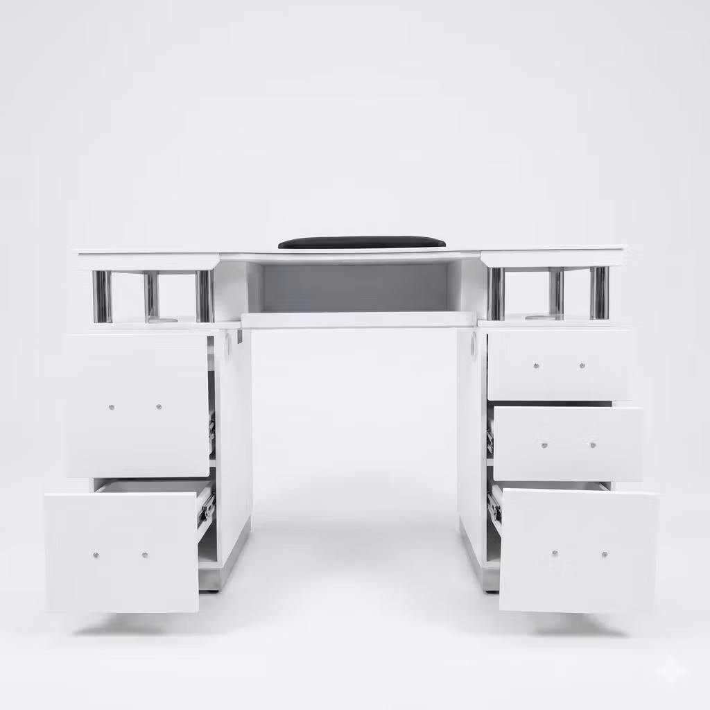 Nail Table DVD LED - White Silver