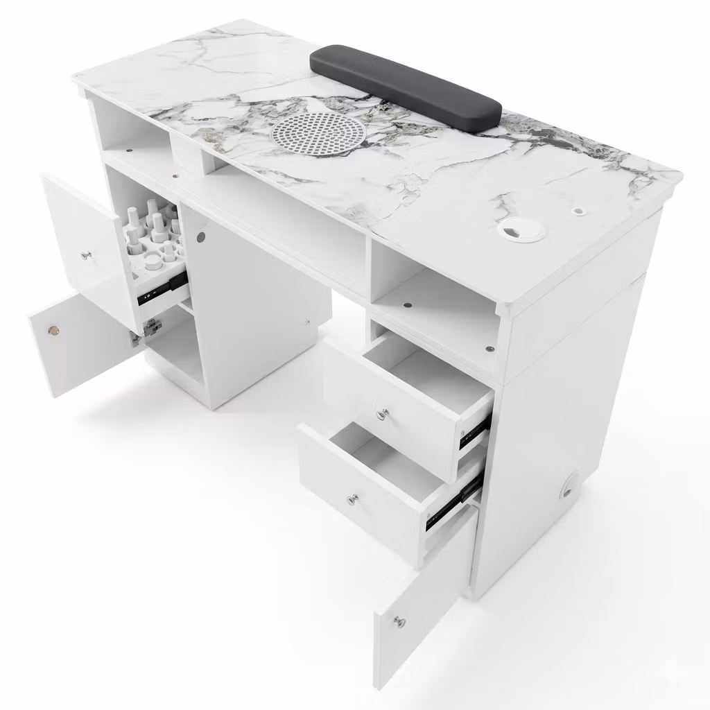 Nail Table PE LED 107 - White Silver